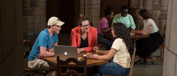 students studying