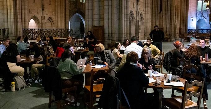 conference in the Cathedral of Learning