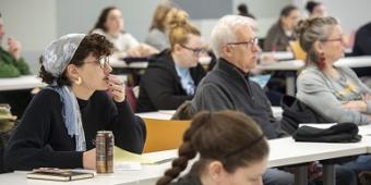 Students in a class lecture