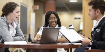 Students studying